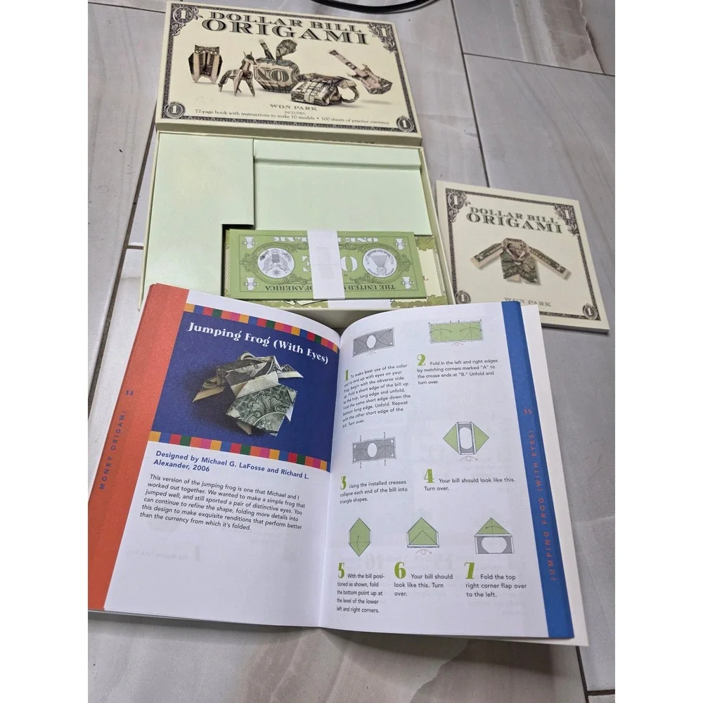 Dollar Bill Origami Kit Won Park 100 Practice Sheets & Money Origami DVD Book G3